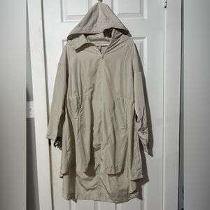 Athleta Tan Hooded Trench Coat